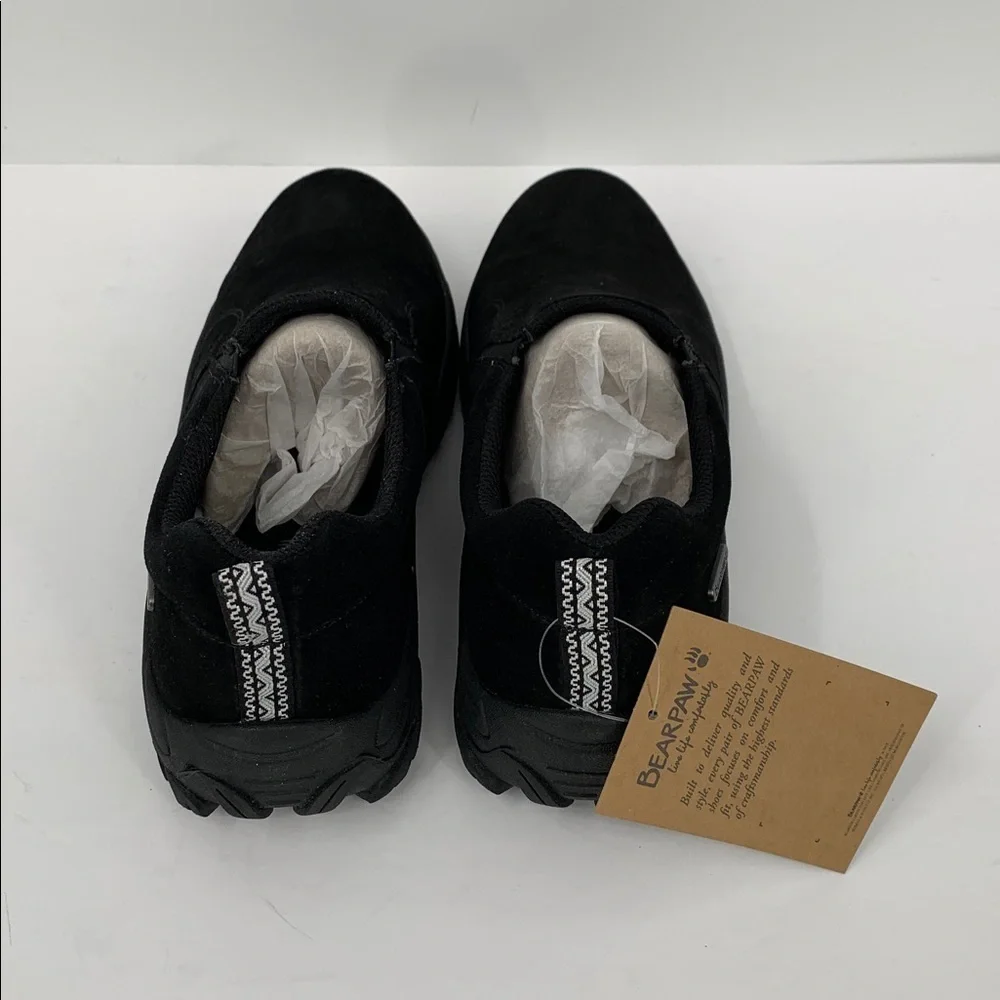 BearPaw Max slip-on loafer shoe chunky black suede leather hiking women new 9.5